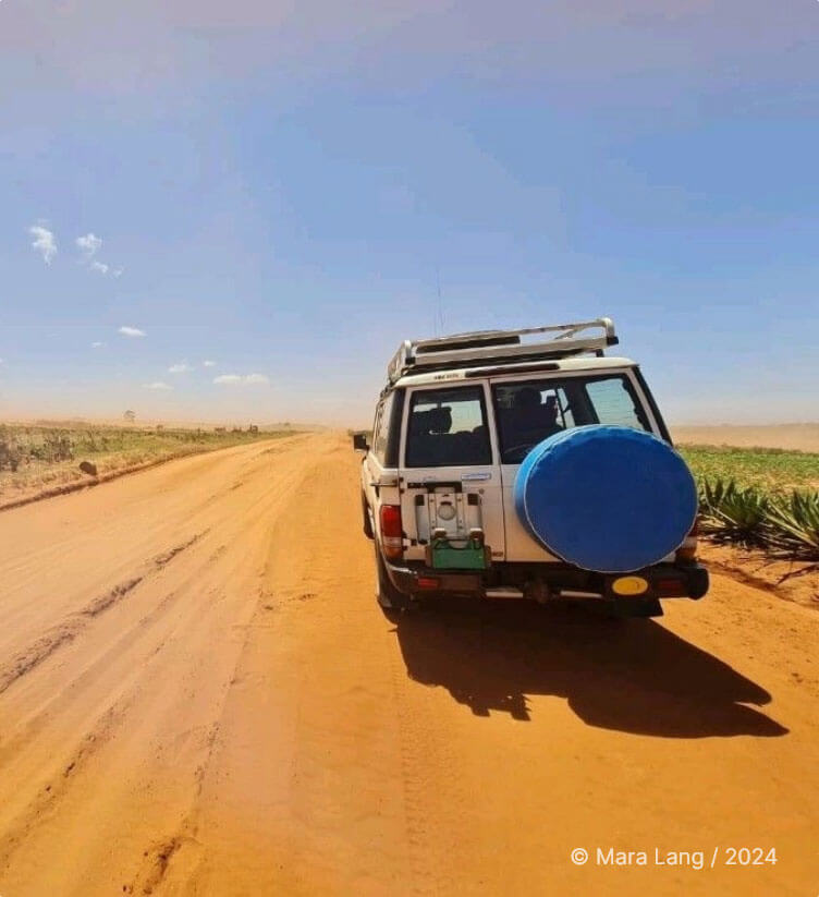 Humanitarian Last Mile Jeep in a rough terrain